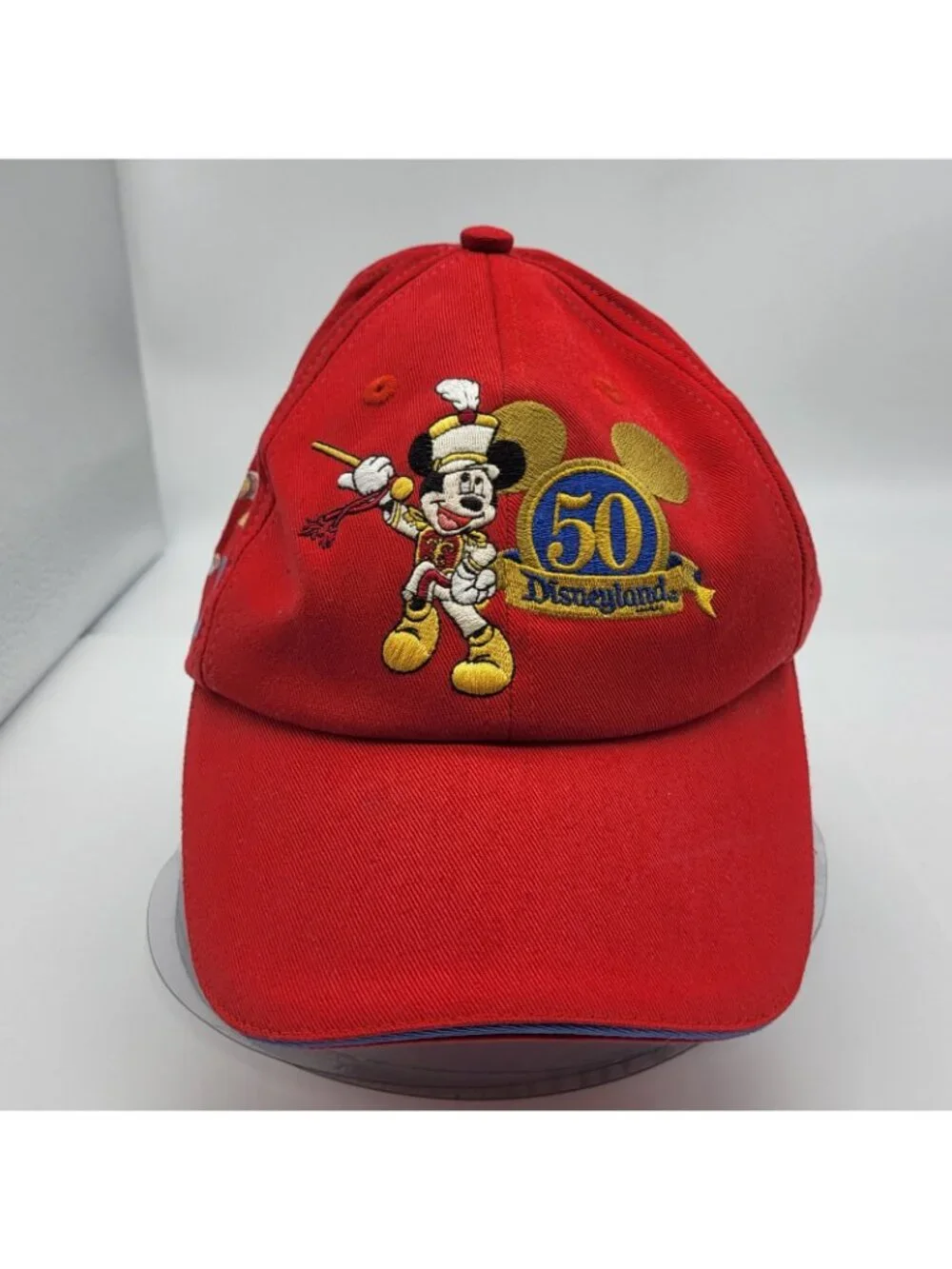 VTG Disneyland Resort 50TH anniversary red Baseball Cap Mickey Mouse Size Youth